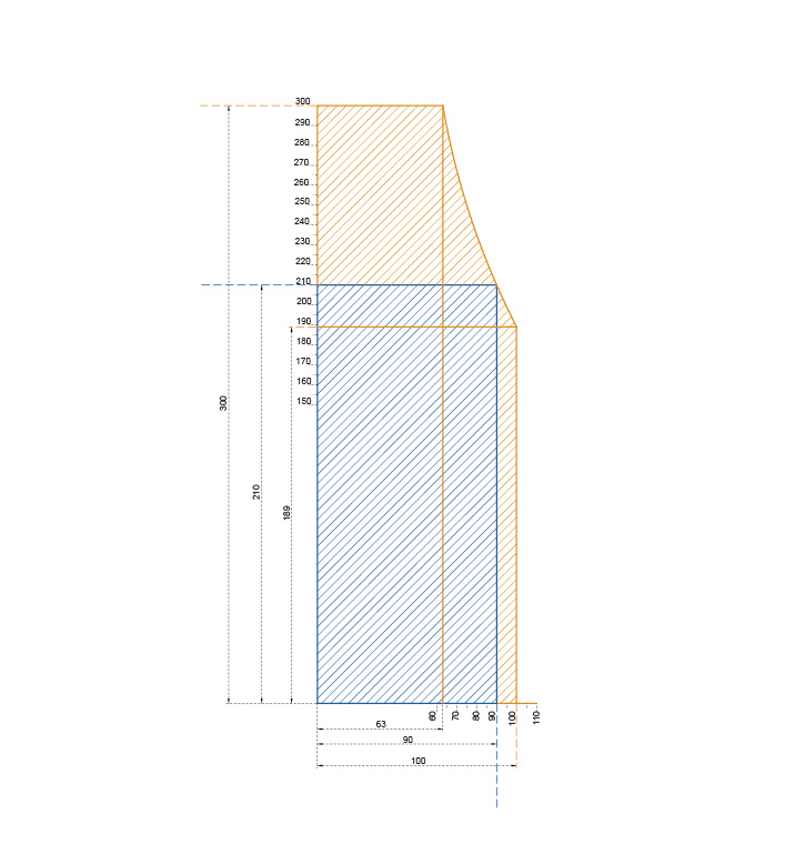 Vismaravetro - shower enclosure technical diagram Serie F