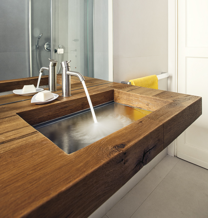 Product image Depth Basin LAGO in wood and glass