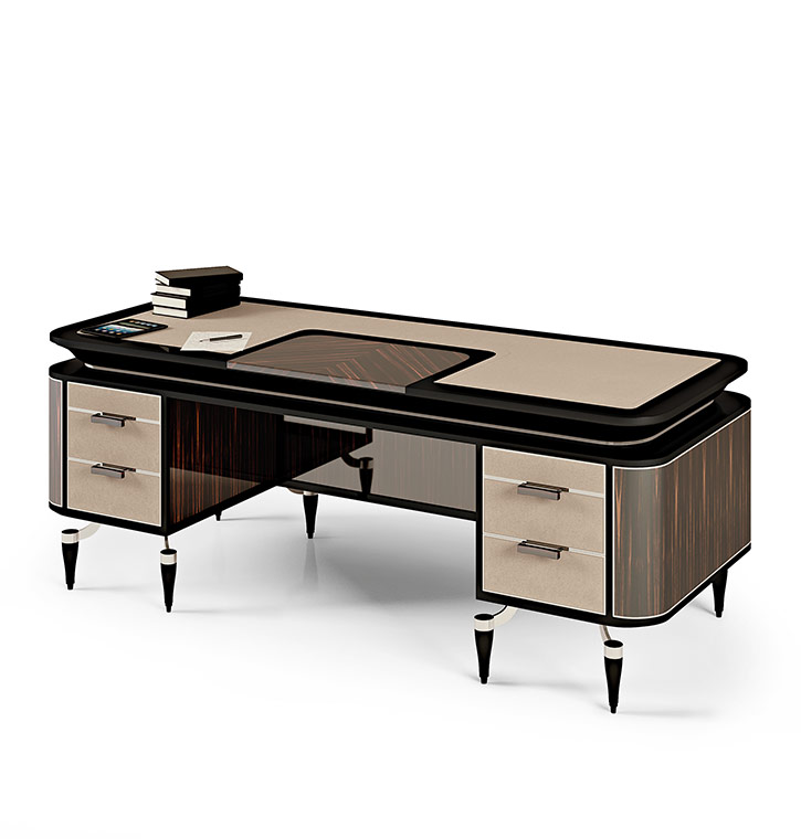 THE MAJESTIC - Ebony writing desk with drawers