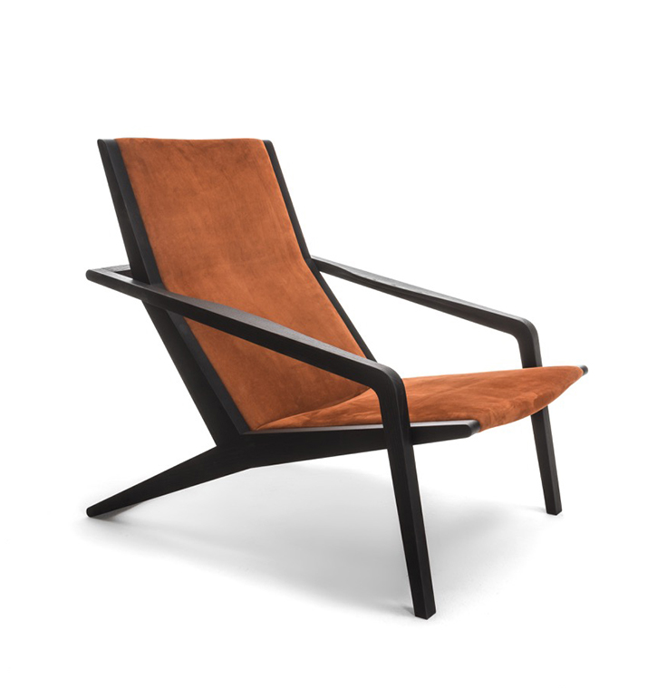 Durame - Gazzella - Armchair with solid wood frame and upholstered seat covered in leather