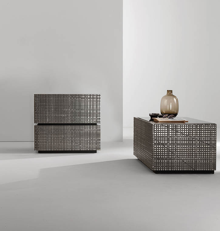 laurameroni luxury high end customizable low, coffee and bedside tables in precious materials