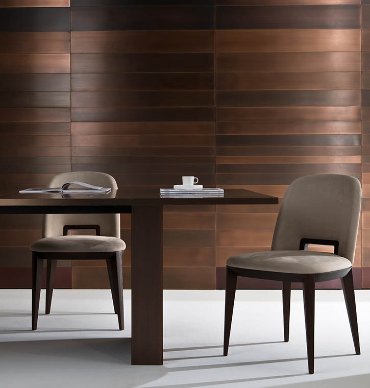 laurameroni luxury wall panels in wood, metal or fabric for high end integrated systems