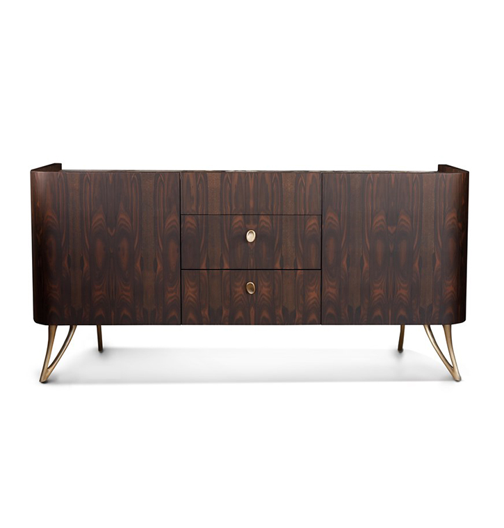 Bellotti Ezio - ATENA - Ziricote wood sideboard with drawers with integrated lighting