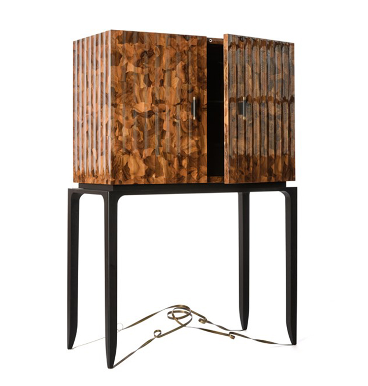 Bellotti Ezio - AURIGA - Mobile bar in MDF finitura lucida spazzolata