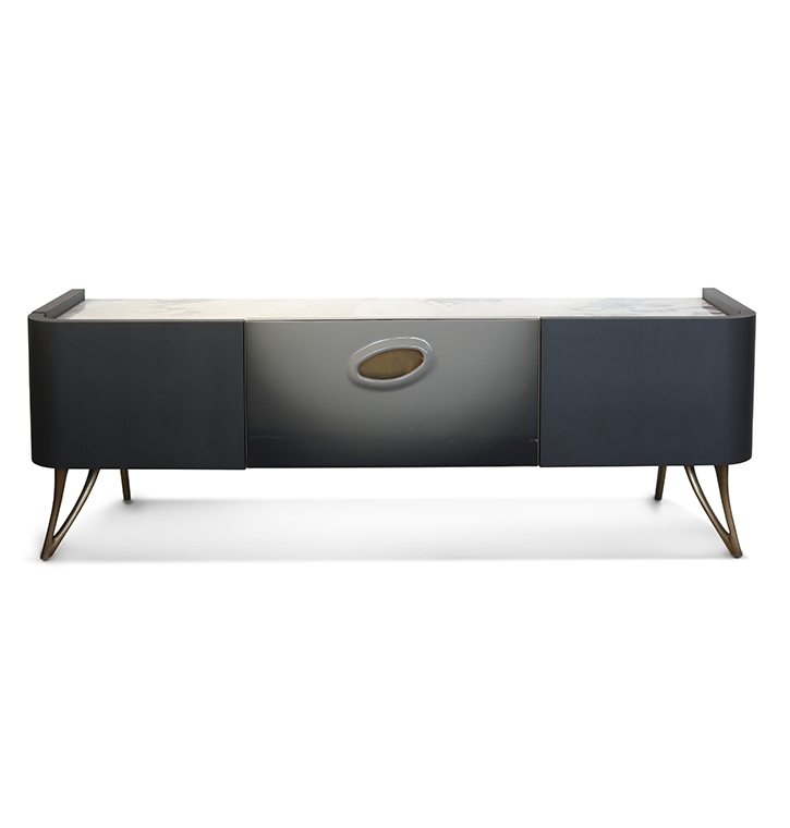 Bellotti Ezio - PANGEA - Low ash TV cabinet with doors
