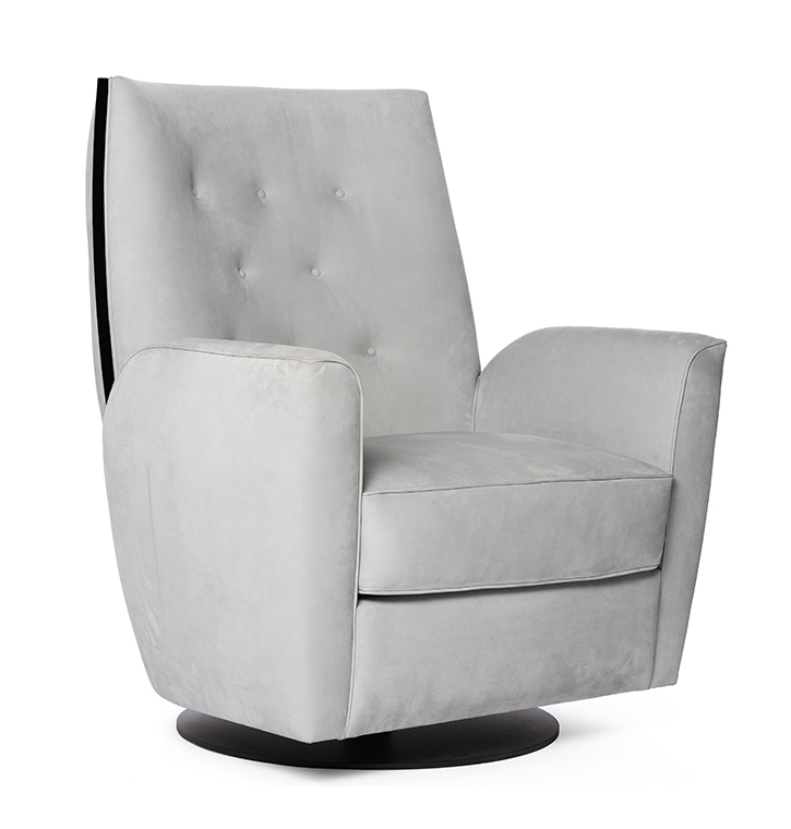 Bellotti Ezio - MEDITA - Tufted swivel fabric armchair with armrests