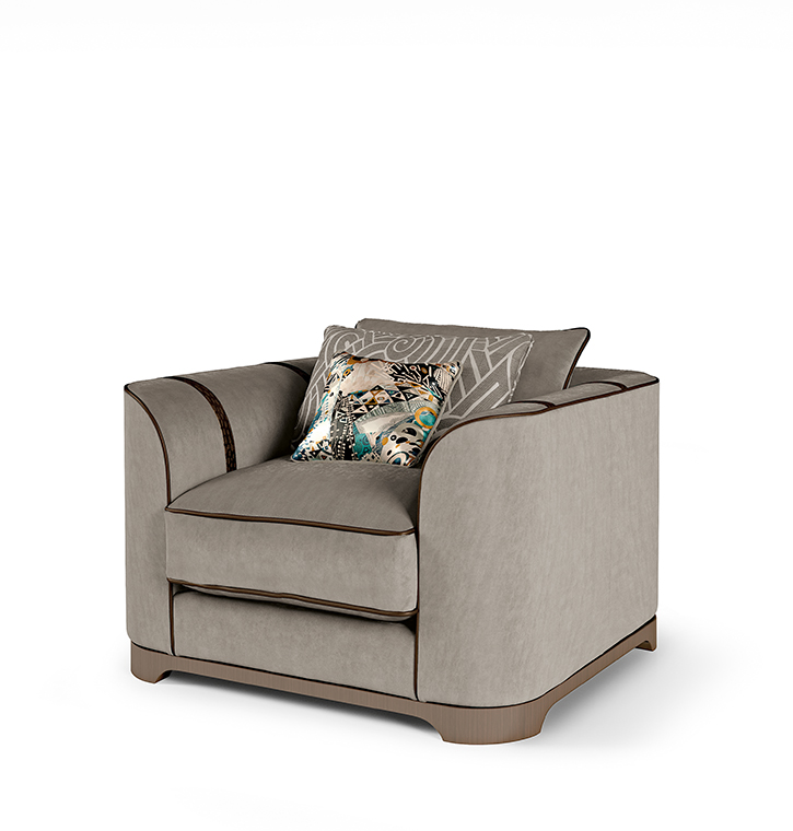 Bellotti Ezio - PALAIS ROYAL - Nabuk armchair with armrests