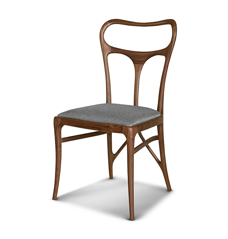 Bellotti Ezio - FEBE - Walnut chair with integrated cushion