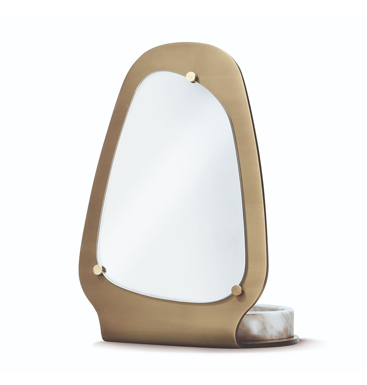 Bellotti Ezio - AFRODITE - Countertop brass mirror with cabinet