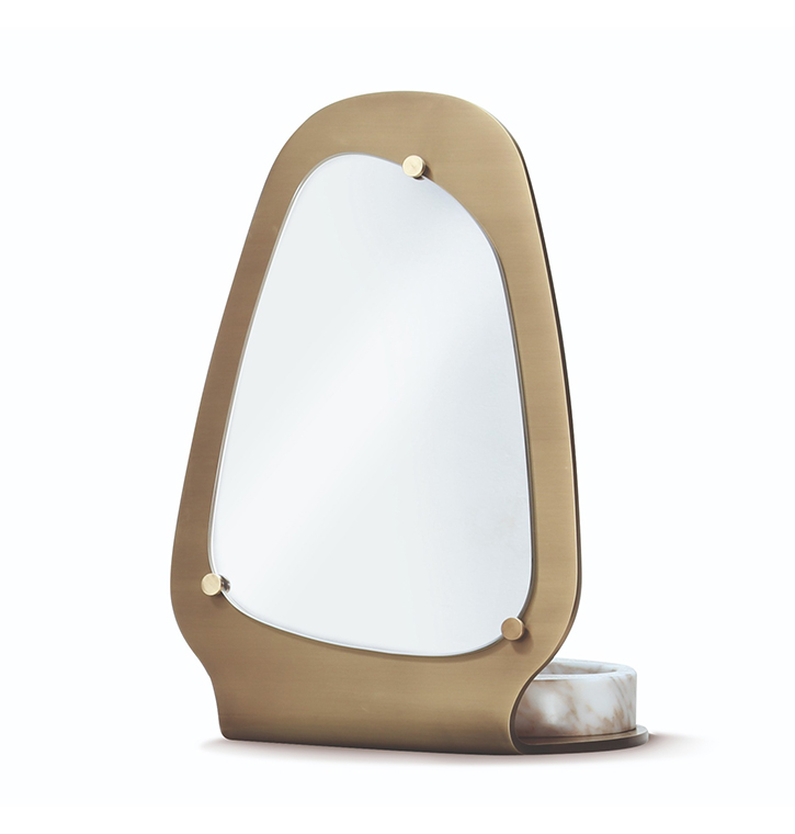 Bellotti Ezio - AFRODITE - Countertop brass mirror with cabinet