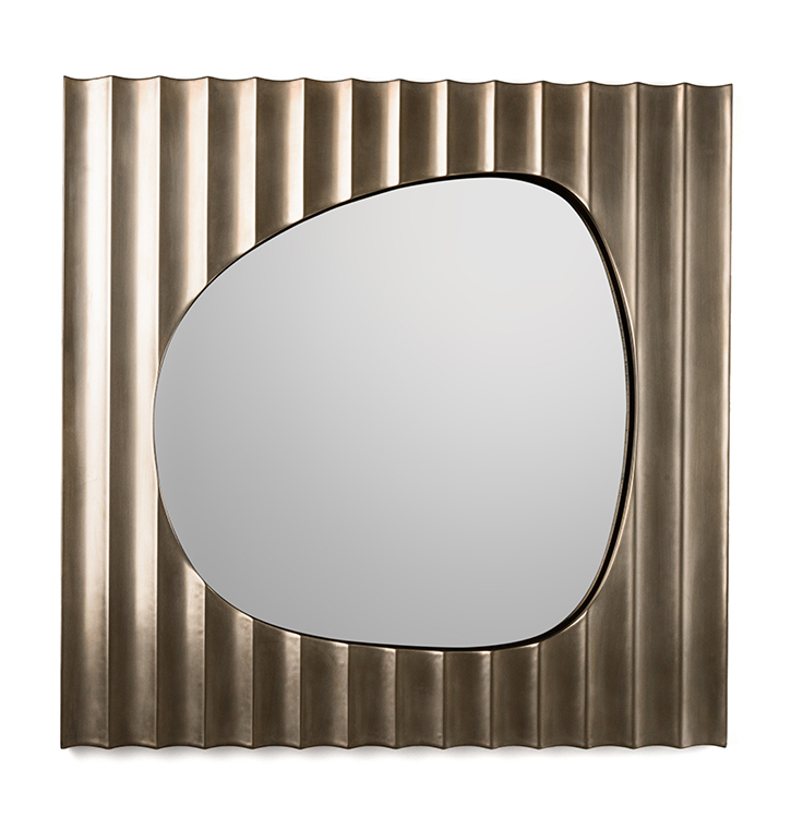 Bellotti Ezio - AURIGA - Specchio da parete in MDF laccato bronzo