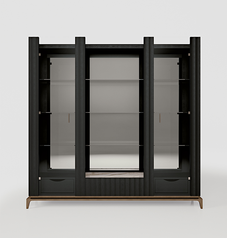 Bellotti Ezio - AURIGA - Ash display cabinet with integrated lighting