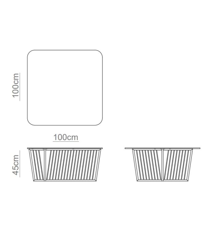 CUME SQ Coffee Table Technical Drawing
