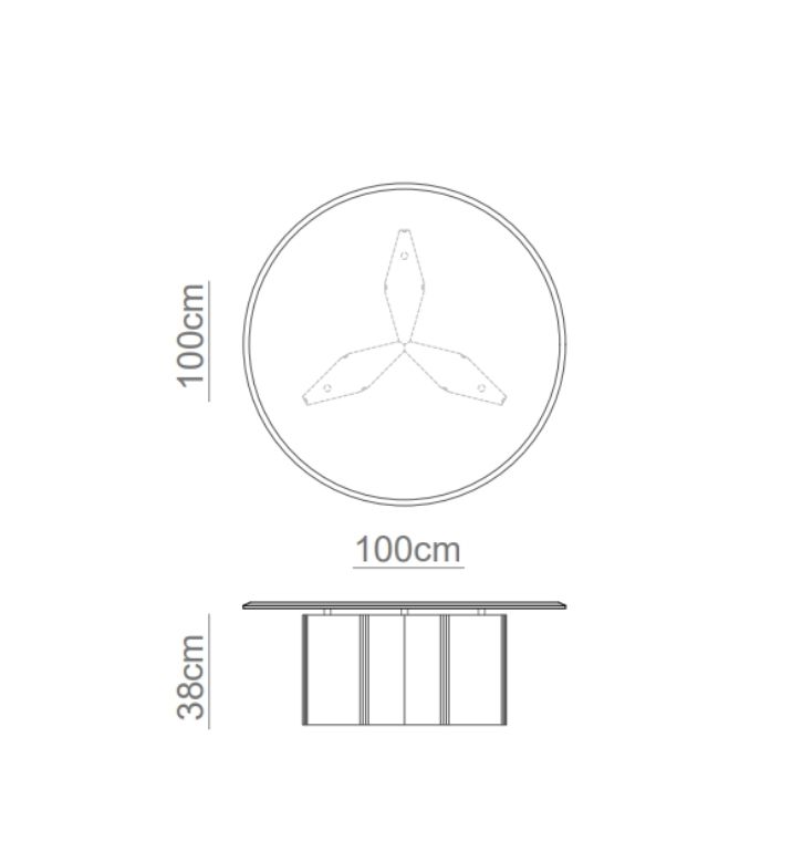 LORCA Glass Coffee Table Technical Drawing
