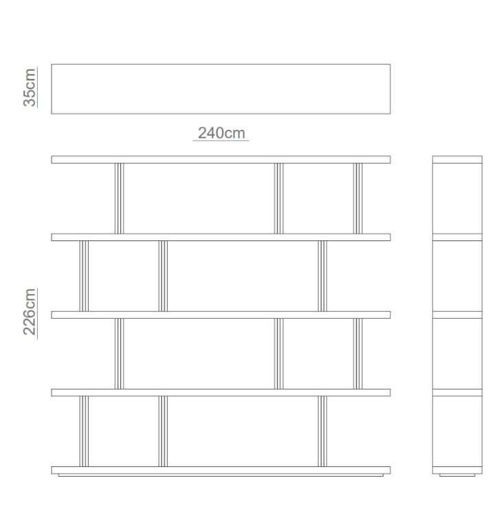 NOBRE Bookcase Technical Drawing