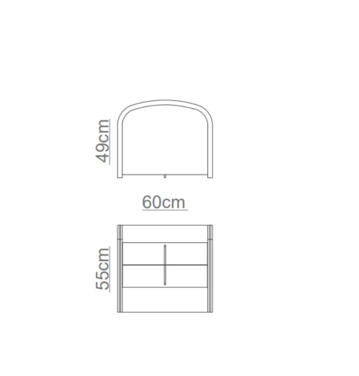 Coralina Bedside Table Technical Drawing