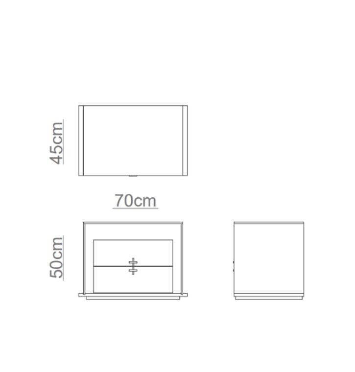 LUZ Bedside Table Technical Drawing