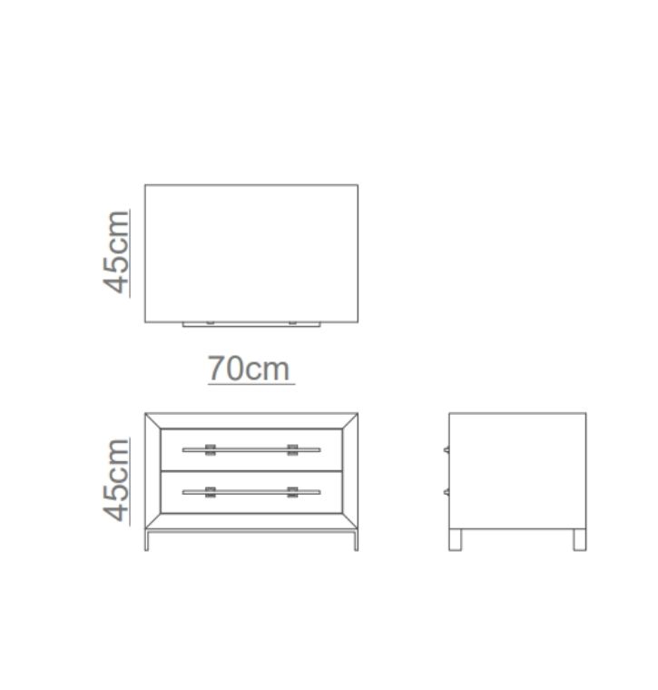 MAGNA Bedside Table Technical Drawing