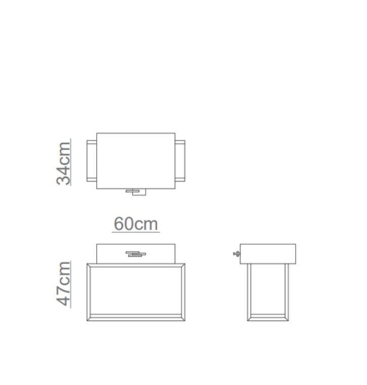 NAÍMA Bedside Table Technical Drawing