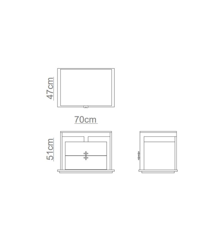 QUIMERA Bedside Table Technical Drawing