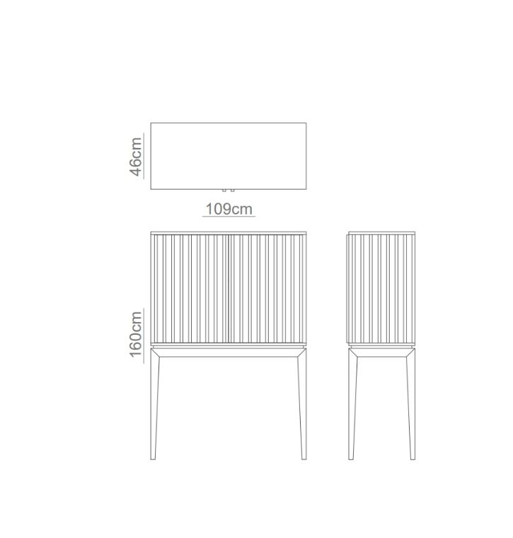 Relevo Bar Cabinet Technical Drawing