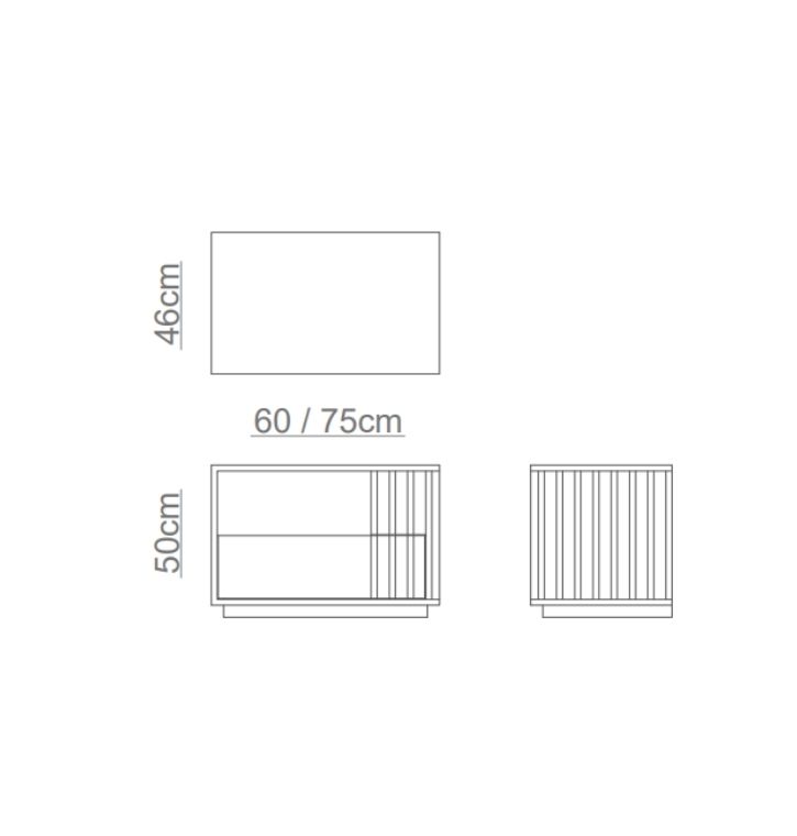 RELEVO Bedside table Technical Drawing