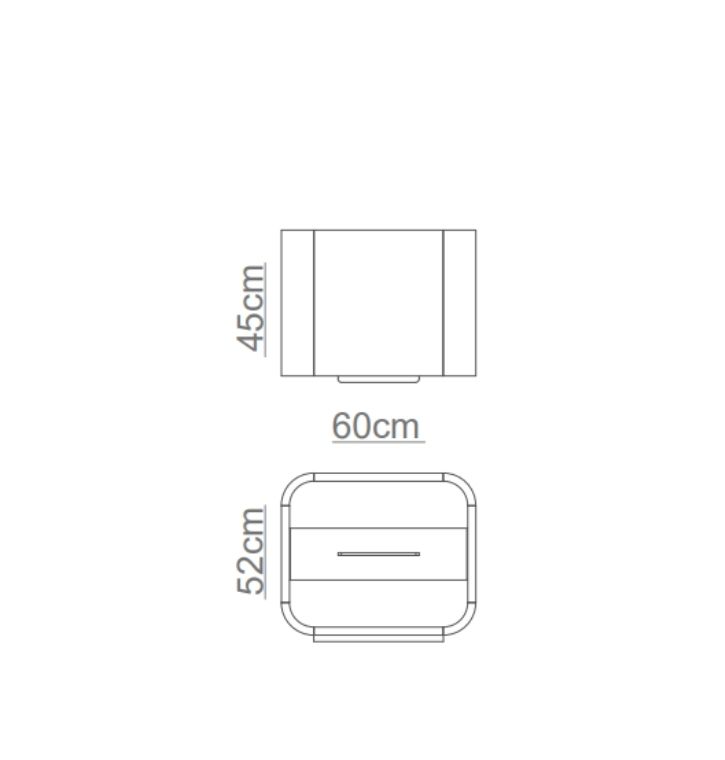 SIMONE Bedside Table Technical drawing