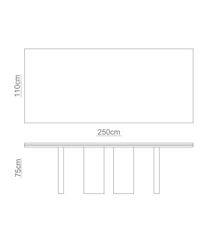 MOLIÈRE Dining Table Technical Drawing