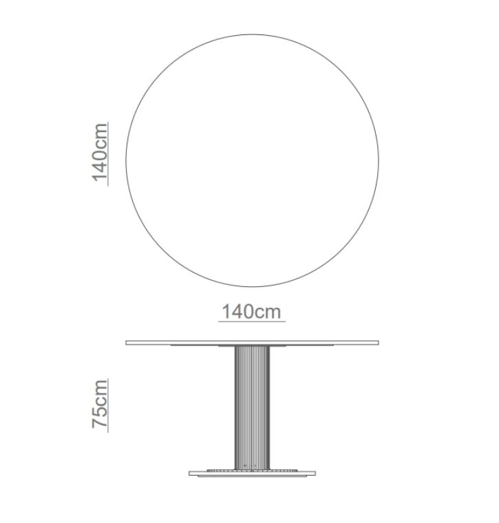 Santiago Table Technical Drawing