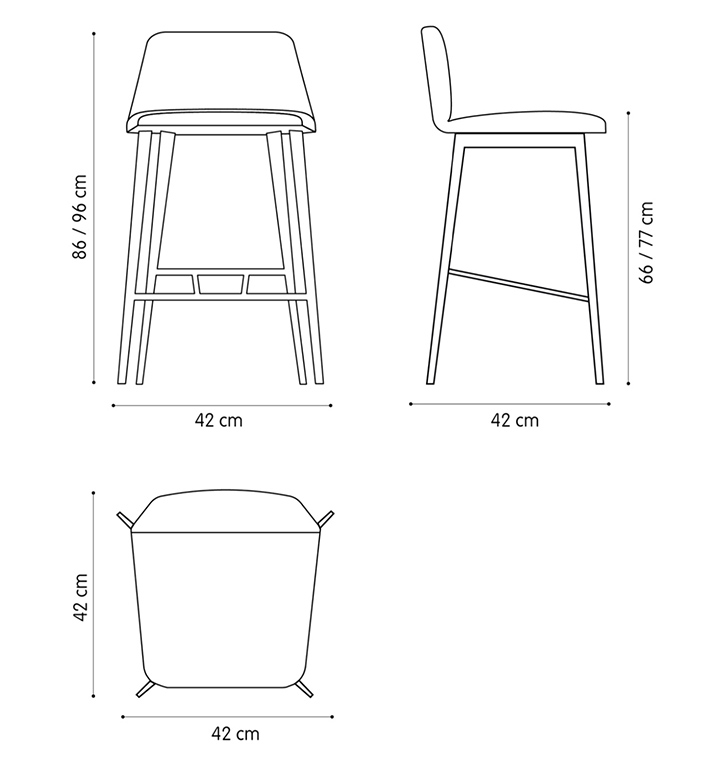 Immagine Scheda tecnica BARDOT MET STOOL TrabA