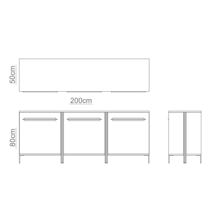 VERSAGA Sideboard Technical Drawing