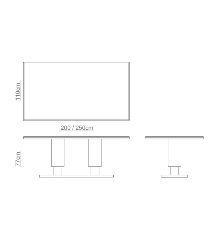 COLUNA Dining Table Technical Drawing