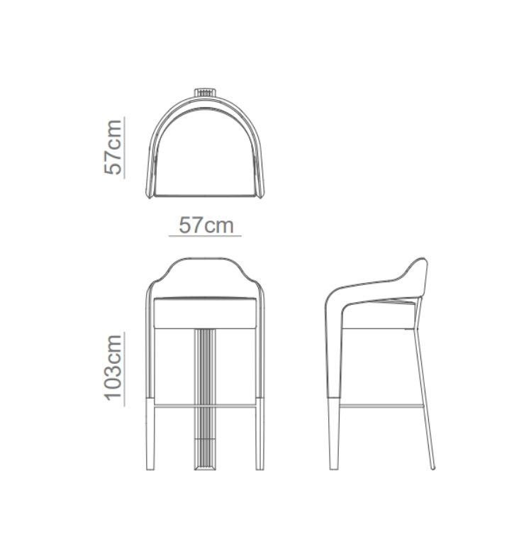 INVICTA II Bar Stool technical drawing