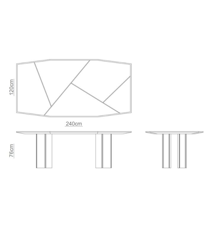 Lorca Table technical drawing