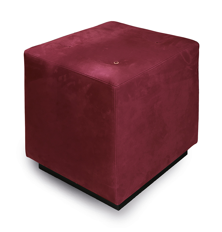 Bellotti Ezio - FRINE - Tufted upholstered square nabuk pouf