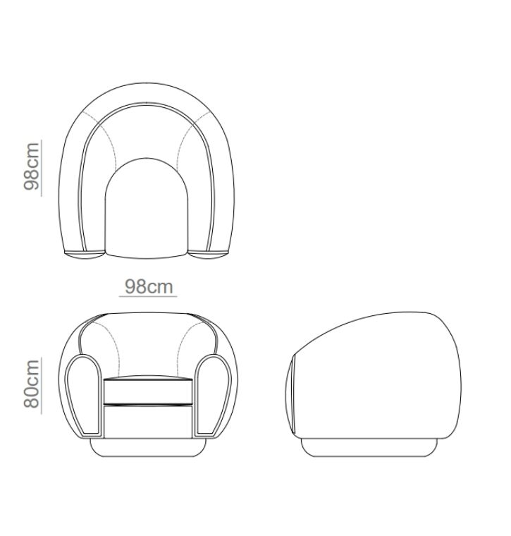 VENDÔME Armchair technical drawing