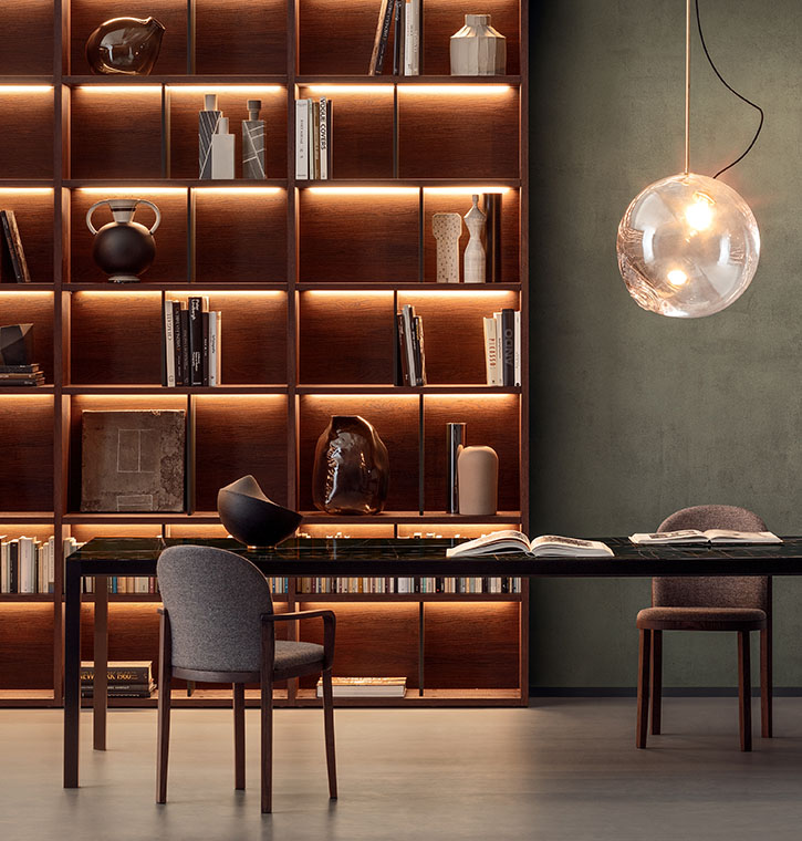 double-sided bookcase pianca