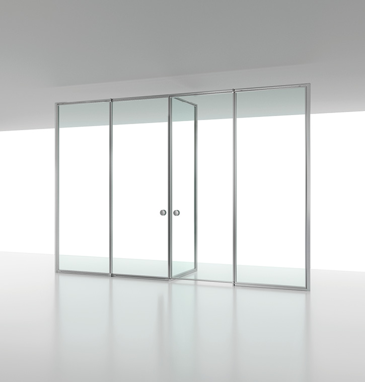 Vismaravetro - sistema pareti a tenuta d’acqua per bagni privati e ambienti contract con Securplus LCD glass  - Suite+Securplus LCD glass
