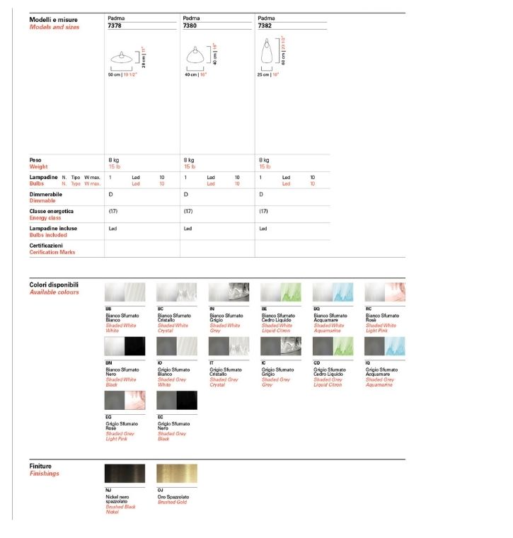 Padma Table - Product Sheet