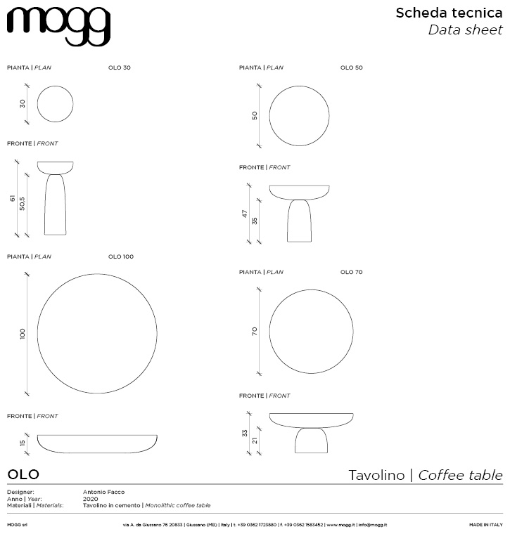 Olo - Tables - Antonio Facco - 2020 - Mogg