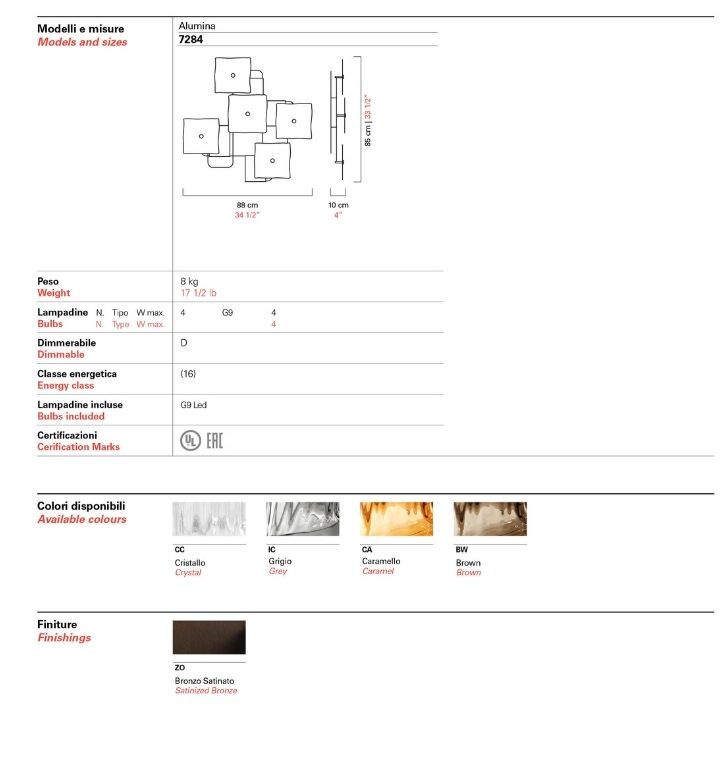 Alumina Wall sconce - Product sheet
