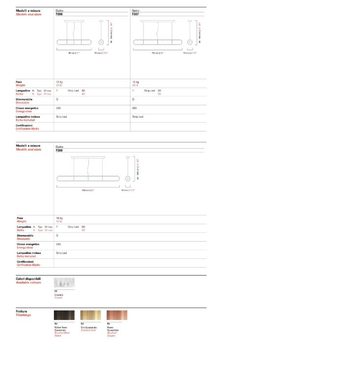 Opéra Suspension - Product Sheet
