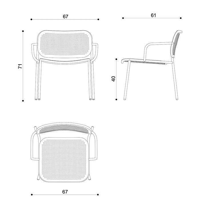 TrabA Scheda tecnica METIS DOT Lounge Armchair