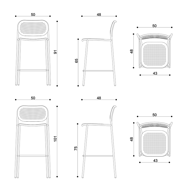 TrabA Scheda tecnica METIS DOT STOOL
