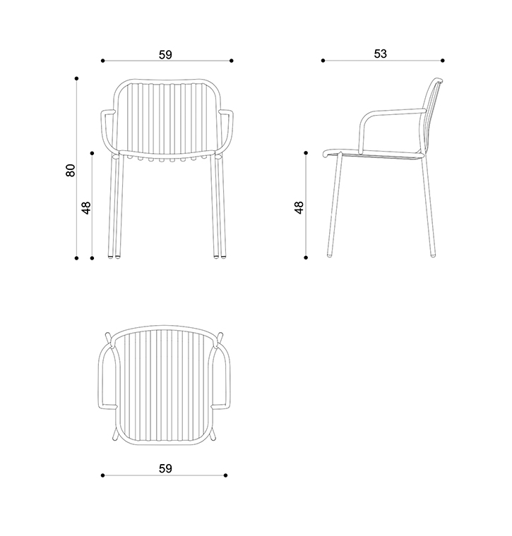 TrabA Scheda tecnica METIS LINE armchair