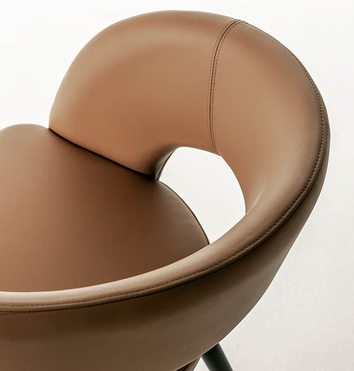 laurameroni minimal chair in leather velvet or fabric