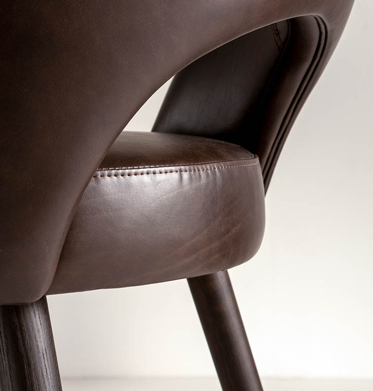 laurameroni minimal high stool in leather velvet or fabric