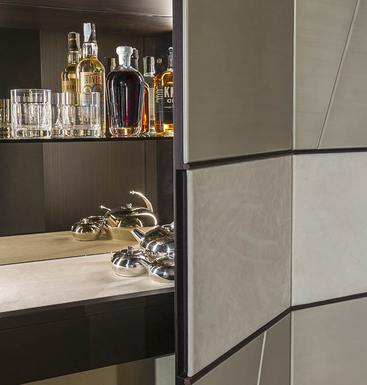 laurameroni terre made to measure living room cabinet system in custom materials