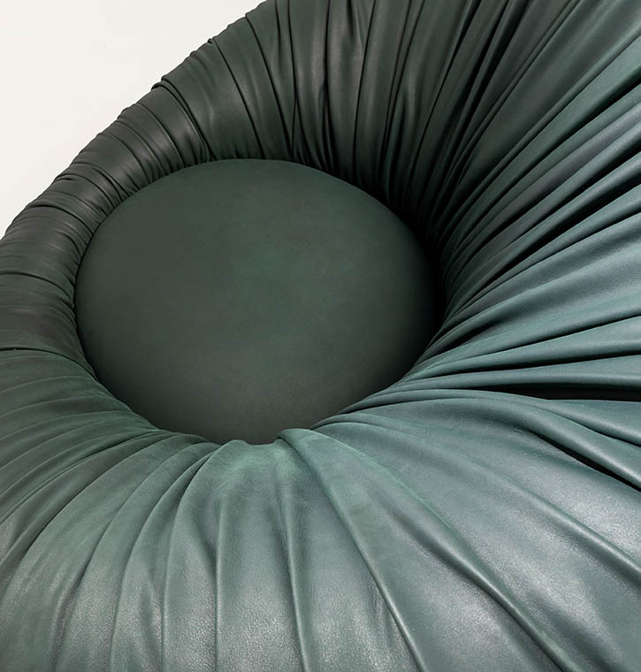 laurameroni luxury high end poufs and armchairs in precious materials