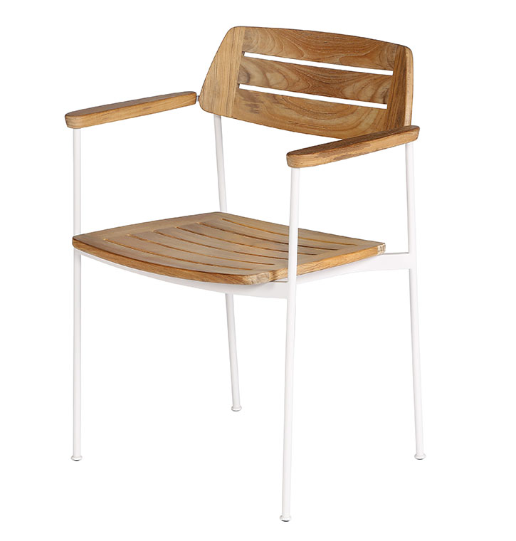 Layout Dining Armchair with Arctic White frame